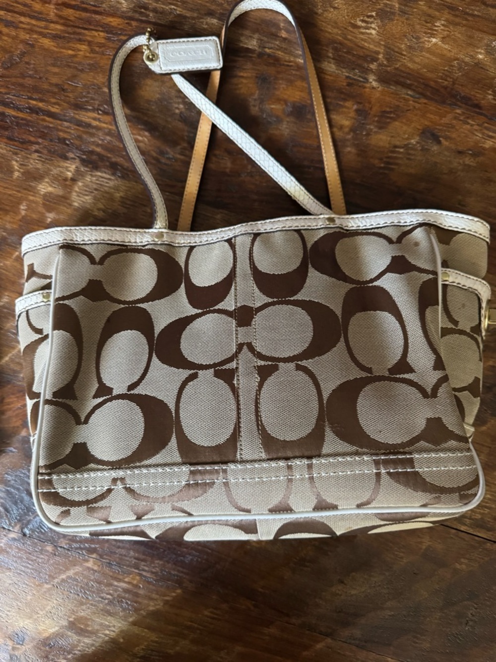 Coach Signature Tote & Wallet Set (Brown/Khaki) – Matching Bundle - Picture 3 of 16